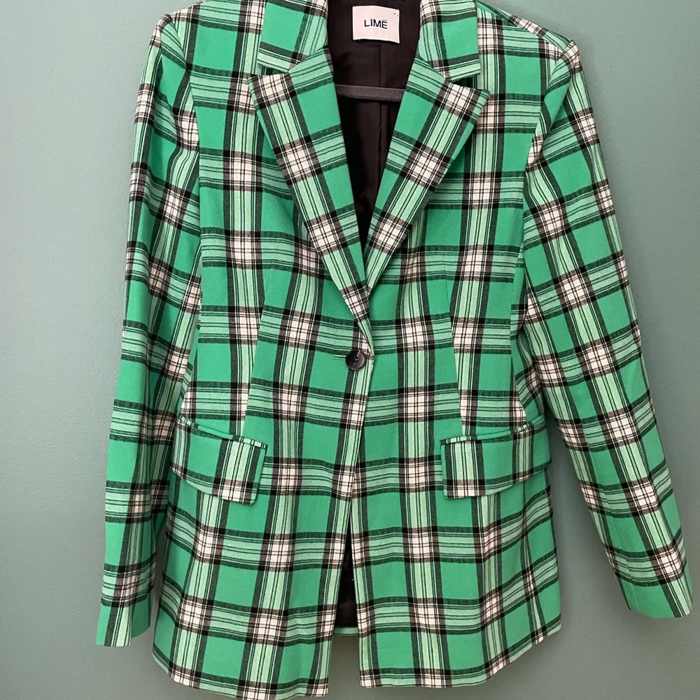 LiME - bottle green woman’s blazer jacket- size M - Picture 12 of 13
